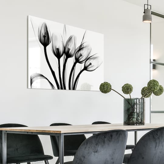 Empire Art Direct 32" x 48" Marching Tulips Frameless Free Floating Printed Tempered Glass Wall Art